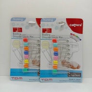 Camera 6 Large Rust-Free Diaper Pins Model C-5026 Mixed Colors (X 2 Packs)