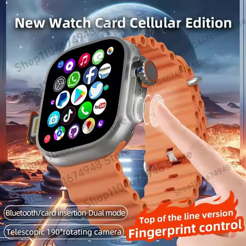 DW100 Pro Android 4G Smartwatch Fingerprint Unlock control 2.29inch Amoled Smart Watch 256GB Storage