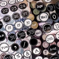 打字機 復古基礎元素 英文字素/數字 割型貼紙