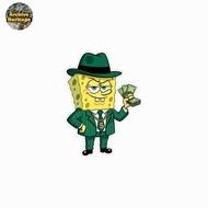Spongebob gangster money cartoon anime cartoon sticker diecut