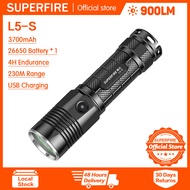 SUPERFIRE L5-S High Power Flashlight 10W High Brightness Long Range Shot Torch Light for Outdoor