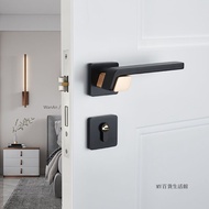 Bedroom Door Lock Indoor Door Handle European-Style Simple Magnetic Suction Door Lock Mute Split Door Lock Household Wooden Door Lock