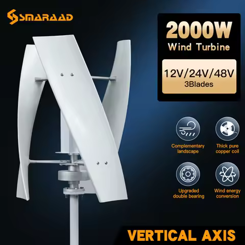 US Delivers 2KW Vertical Axis Maglev Wind Turbine Free Energy Household Wind Turbine Low Speed Low N