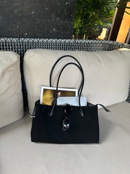 Aria Long Top Handle Suede Bag หนังกลับเเท้