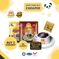 Kluang Coffee Cap Televisyen Black Coffee Kopi O, Kosong or 2-in-1 (20 sachets), Individual Pack