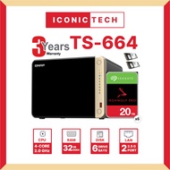 QNAP TS-664-32G 0TB ~ 120TB Seagate Exos Enterprise NAS Hard Drive NAS Enclosure kIts. TS-464-4G or 