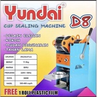 MESIN YUNDAI Cup Sealer Machine D8 Free 1 Roll of Plastic Film 1200 Cups