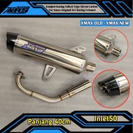 Racing Exhaust Fullset Type Akron-Carbon For X-Max Original Ars Racing Exhaust