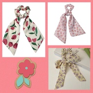 (SG Ready Stocks) Tulip Hair Ties, Flower Scrunchie, Cherry Scrunchie, Ribbon Scrunchie, Good Qualit
