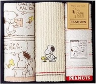 Nishikawa TT81200605 Snoopy Towel Gift Set, 8.7 x 9.8 x 2.4 inches (22 x 25 x 6 cm), Washable, Thank