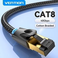 Vention CAT8 Ethernet Cable Cotton Braided SFTP Lan Cable RJ45 High Speed 40Gbps For Laptops/Router 