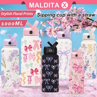 1000ML Thermos tumbler with Straw Tumbler Bottle Portable Aquaflask Tumbler Vacuum Sports Bottle Pri