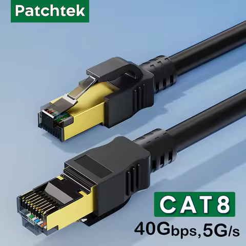 Patchtek Cat8 Lan 40G RJ45 Ethernet Cable Networking 0.2M-20M SSTP 28AWG Twisted pairs 2000Mhz Inter