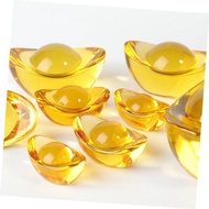 8cm Yuan Bao Fengshui Decoration Feng Shui Yuan Bao Gold Crystal Yen Bao Ornament Feng Shui