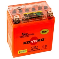 KOYOKO MOTORCYCLE NANOGEL BATTERY, YT6B-3 (BT6B), 12V6AH/ 10HR