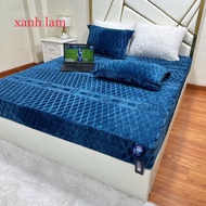 Bộ ga và vỏ gối nỉ nhung COCO mềm mịn nhập khẩu cao cấp bọc đệm thoáng khí mới