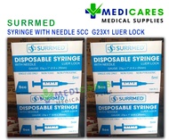 Disposable Syringe With Needle Luer Lock Size: 1cc g25x5/8 , 3cc g23x1 , 5cc g23x1 , 10cc g23x1 (Sol