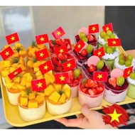 (April 30)Set of 100c Toothpick Flags Vietnam Flag Mini Decorating Cakes, Coffee, Milk Tea, Drinks S