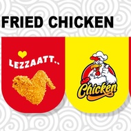 BANNER SPANDUK RENDA / BANNER SPANDUK BOOTH FRIED CHICKEN AYAM GEPREK / KENTANG SPIRAL / BURGER / TA