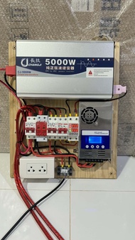 ชุดคอลโทรลชุดนอนนาโซล่าเซลล์24v5000w mppt60aกันฟ้าผ่าและชิโนไทม์เมอร์พร้อมส่งในไทยแผงไม้