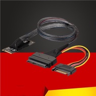50cm M.2 NVME M Key to SFF-8639 U.2 Cable Adapter with 15Pin SATA Power Supply Cable for 2.5 inch NV