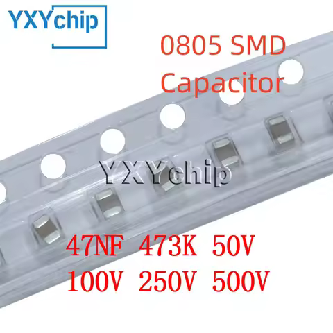 50PCS 0805 47NF 473K 50V 100V 250V 500V 10% X7R SMD Chip Multilayer Ceramic Capacitor