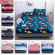 1Pc Waterproof Mattress Cover With Elastic Cartoon Style Dinosaur Print Single Size Bed Sheet for Double Beds Queen King Size Fitted Sheet WKZH