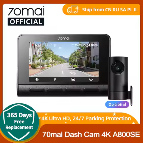 70mai A800SE 4K Car DVR Support Rear or Interior Cam 24H Parking Mode GPS ADAS Upgraded Version of 7