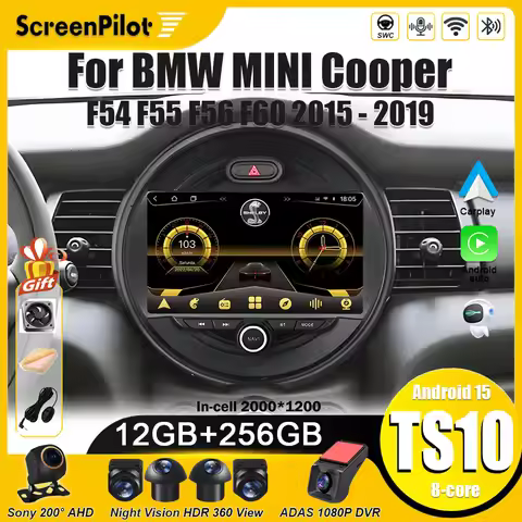 Android 15 For BMW MINI Cooper F54 F55 F56 F60 2015 - 2019 Stereo Head Unit GPS Navigation Bluetooth