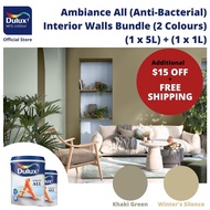 [1 Room BUNDLE] Dulux Ambiance All Interior Walls (Anti-bacterial) Paint (1x5L + 1x1L) Wild Wonder Uplifting Tone