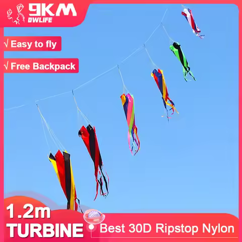9KM 1.2m Spinner Windsock Turbine Line Laundry Pendant Soft Inflatable Show Kite 30D Ripstop Nylon w