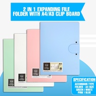 2in1 File Folder Clipboard A4/A3 Accordion Expanding Document Holder