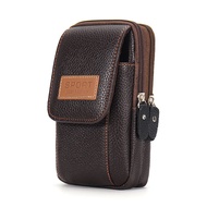 New men's belt mobile phone bag horizontal and ver 新款男穿皮带手机腰包横竖6.5-7.2寸中老年户外休闲手机袋零钱包YYY0808