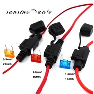 Mini Small Auto Fuse Holder 16AWG and Car Blade Fuse 22AWG 18AWG 16AWG Wire cable
