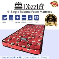 [FREE Pillow + Penang Free Delivery] Dazzler Max 4'' Single Rebond Foam Mattress Mickey Design