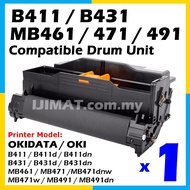 OKI B431 B411 B411d B411dn B431d MB461 B431dn MB471 MB471w MB471dnw MB491 MB491dn Compatible Drum Ki