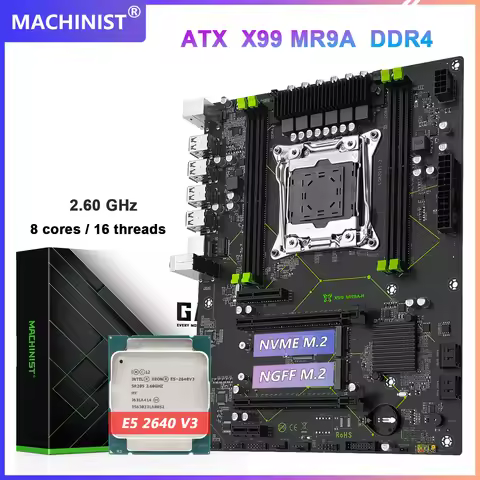 MACHINIST X99 ATX Motherboard Set Kit MR9A-H LGA2011-3 Xeon E5 2640 V3 CPU DDR4 RAM Memory NVME M.2 