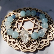 【洞察直覺 自信】閃靈鑽 海藍寶 魔鬼海藍寶 月亮石 白晶