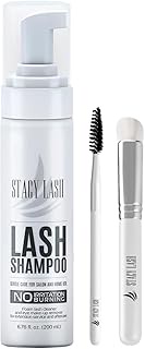 STACY LASH 6.76 fl.oz / 200ml Eyelash Extension Shampoo + Brush/Eyelid Foaming Cleanser/Wash for Ext