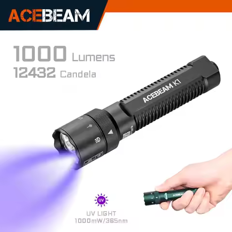 ACEBEAM UV Flashlight K1-HI USB Rechargeable LED Flashlights EDC 1000 Lumens Torch Compatible with A