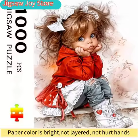 1000pcs Adult Puzzle, 27.56x19.69 Inches Large Size, Cute Girl Puzzle, Perfect for DIY Creative Fun 