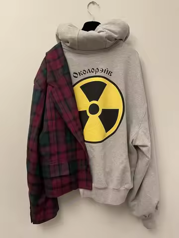 Zip Up Asymmetrical Patchwork Hoodie high street urban couple commuting outfits trendy upgrade dual 