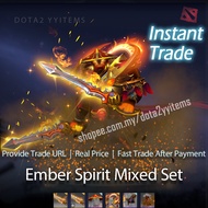 DOTA2 Ember Spirit (ES) Immortal Mixed Set [Rapiers/Apogee/Infused/Ember Spirit's Hat] 刀塔2 灰烬之灵 火猫 顶