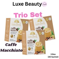 Luxe Slim TRIO Caffe Macchiato Herbal Coffee Mix Drink ( 3 Boxes = 30 sachets)