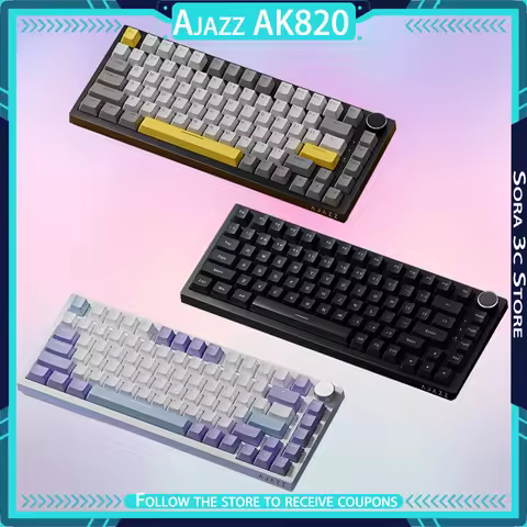 Ajazz AK820pro Mechanical Keyboard Wired/Wireless Gasket Structure Hot Plug RGB Customized Gaming Ke