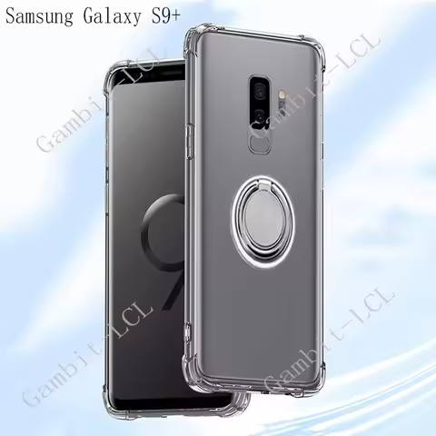For Samsung Galaxy S9+ S9 Plus 2018 SM-G965F SM-G965U Back Ring Holder Bracket Phone Cover TPU Soft 