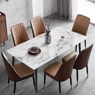 โต๊ะกินข้าวโมเดิร์น  โต๊ะกินข้าว 6 ที่นั่ง 120ซม  หินอ่อน ลักษณะ Rectangular Dining Table Sintered Stone Beautiful Marble Tabletop หินอ่อนราคา  --- No Including Chair