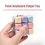 Nine-square grid keycaps fidget with RGB Light Keychain Keyboard Clicker Fidget Toy Stress Relief Ke
