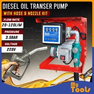 Mytools 220V Electric Diesel Oil Fuel Transfer Pump w/ 4 Digit Meter with Hose & Nozzle Kit