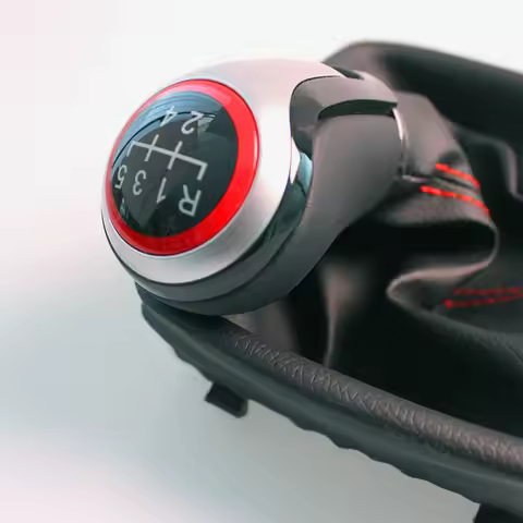 For VW Polo 9N 9N2 2002-2009 PU Leather Gear Shift Knob with Lever Shifter Gaitor Boot Cover